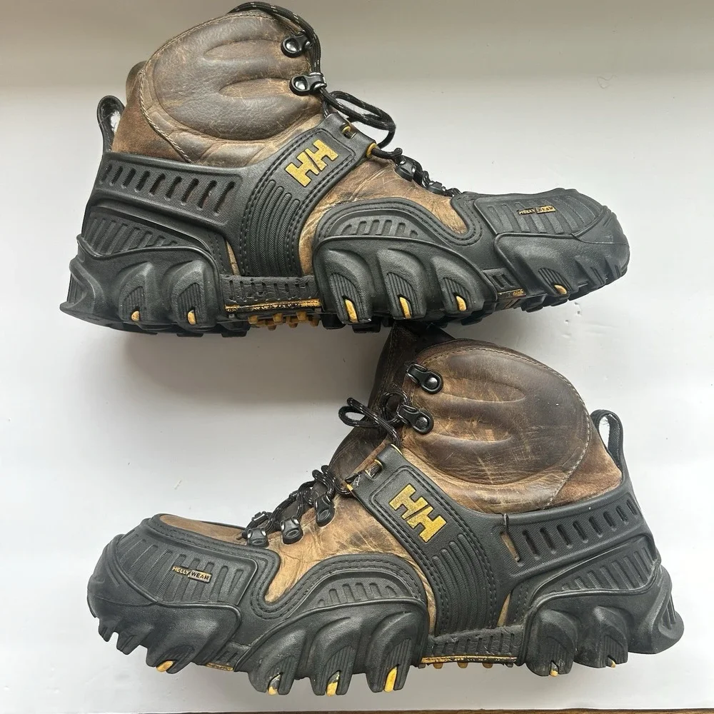 Helly Hansen Hiking Boots Mens 13 Brown Leather Trail‎ Trek Wear Rugged Gorpcore